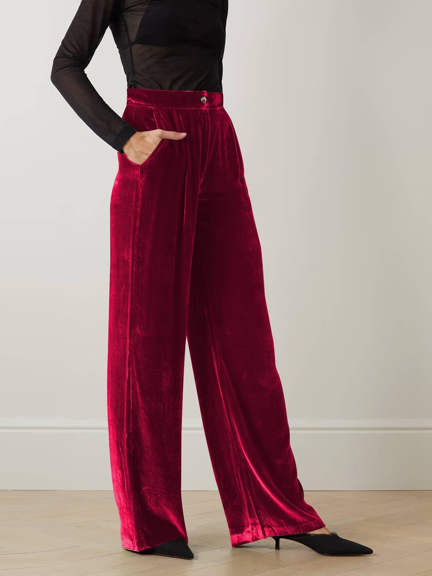 Solid Color Casual Style Wide Leg Velvet Pants GKBE001 - SWEETKAMA