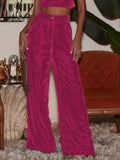 Solid Color Casual Style Wide Leg Velvet Pants GKBE001 - SWEETKAMA