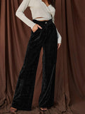 Solid Color Casual Style Wide Leg Velvet Pants GKBE001 - SWEETKAMA