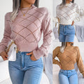 Solid Color Hollow Out Close Crop Knit Sweater 2035 - SWEETKAMA