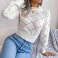 Solid Color Hollow Out Close Crop Knit Sweater 2035 - SWEETKAMA