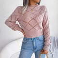 Solid Color Hollow Out Close Crop Knit Sweater 2035 - SWEETKAMA