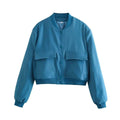 Solid Color Pocket Long Sleeves Collar Jacket A19621 - SWEETKAMA