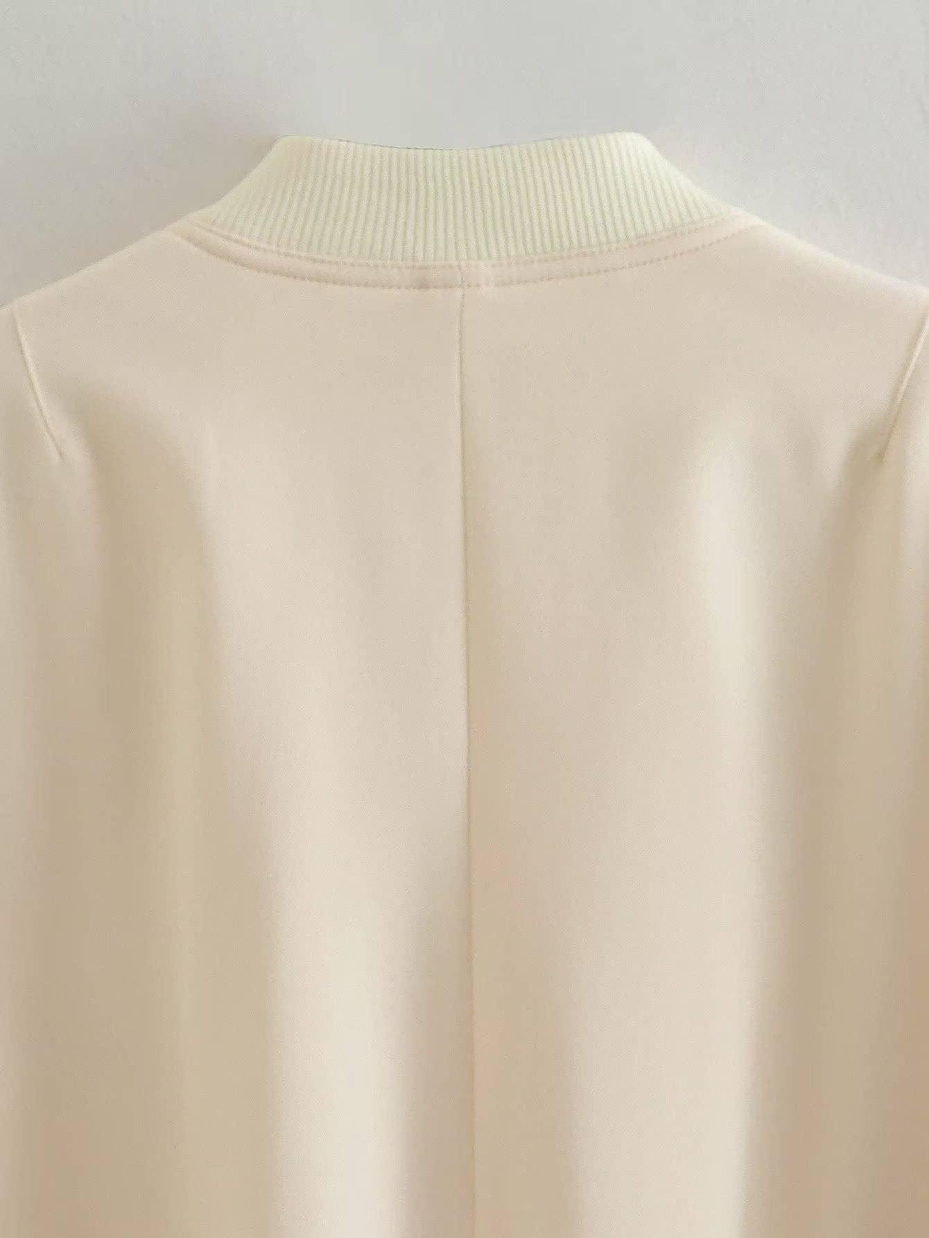 Solid Color Pocket Long Sleeves Collar Jacket A19621 - SWEETKAMA