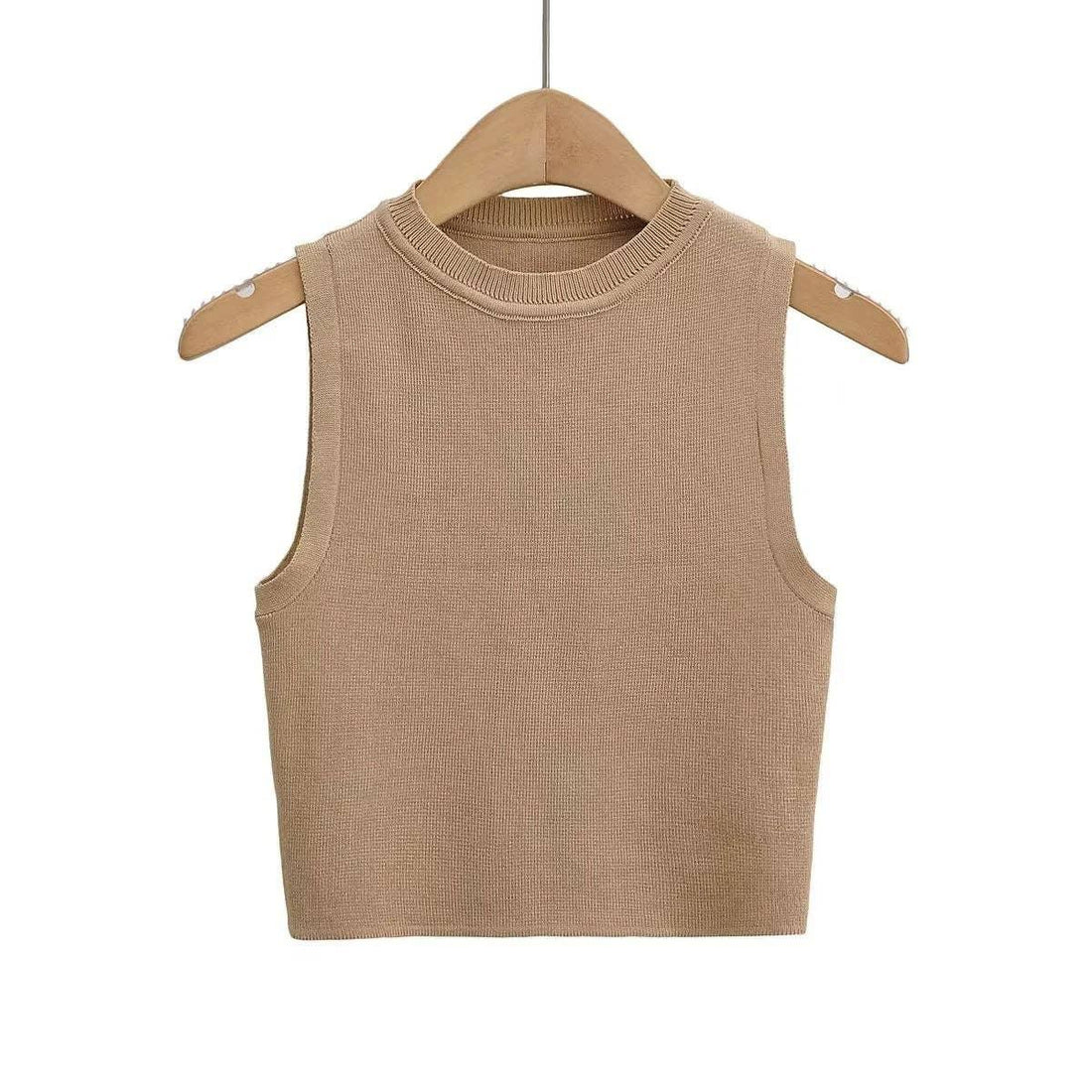 Solid Color Round Neck Slim Fit Daily Knit Top C83614-CL2 - SWEETKAMA