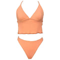 Solid Color String Back Bikini Set Swimsuit Set YONG004 - SWEETKAMA