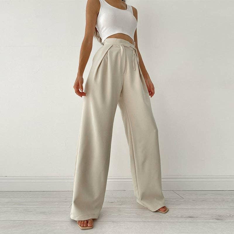 Solid High Waist Loose Sports Women Daily Pants CC21172PF - SWEETKAMA