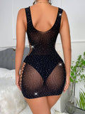 Sparkle Fishnet See Through Bodystocking Dress TZ131 - SWEETKAMA