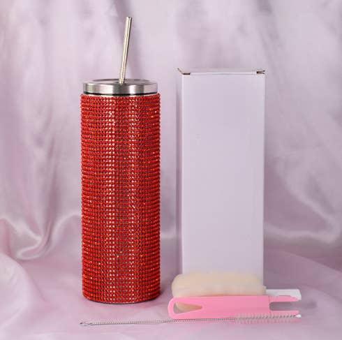 Sparkle Rhinestone Water Bottle 17oz with Straw FKC05 - SWEETKAMA