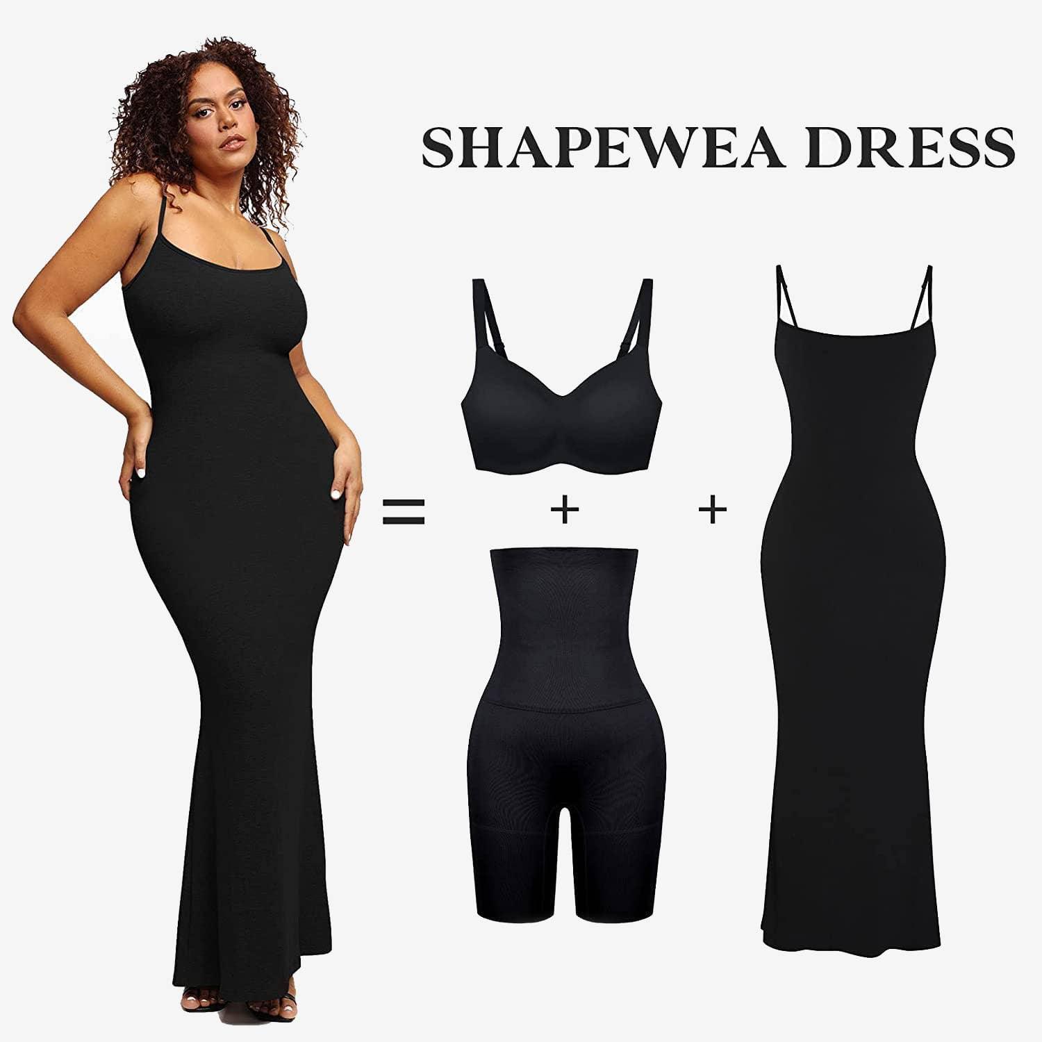 String Shoulder Bodycon Maxi Dresses with Shapewear SKD081 - SWEETKAMA