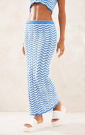 Stripe Strapless Top Long Hip Wrap Skirt Set 21254 - SWEETKAMA