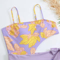 SW 2 PCS Flower Print Swimsuit Bikini Set with Cover Y88 - SWEETKAMA