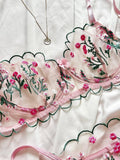 Sweet Floral Embroidery Lingerie Set HF-4107 - SWEETKAMA