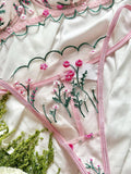 Sweet Floral Embroidery Lingerie Set HF-4107 - SWEETKAMA