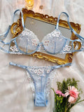 Sweet Floral Embroidery Lingerie Set HF-4128 - SWEETKAMA