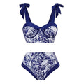 Tiger Floral Print 2PCS Bikini Set with Wrap Y84 - SWEETKAMA