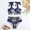 Tiger Floral Print 2PCS Bikini Set with Wrap Y84 - SWEETKAMA