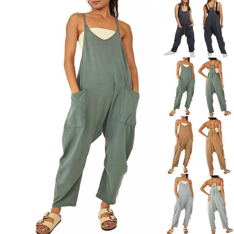 Two Shoulder Sleeveless Daily Jumpsuit SKJ23103 - SWEETKAMA