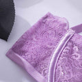 Violet Sexy Lace Lingerie Set with Garter Belt LS1399 - SWEETKAMA