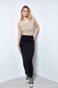 Women Seamless Stripe Tank Top Crop Top SKT3006 - SWEETKAMA