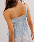 Wrinkle String Shoulder Tie Tank Top SKT180 - SWEETKAMA